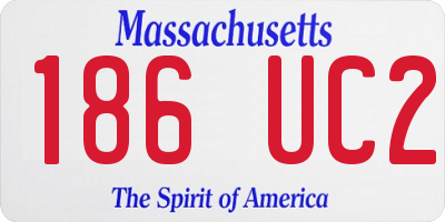 MA license plate 186UC2