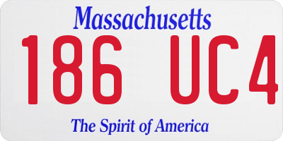 MA license plate 186UC4