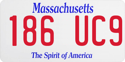 MA license plate 186UC9