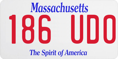 MA license plate 186UD0
