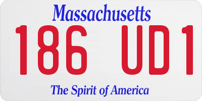 MA license plate 186UD1
