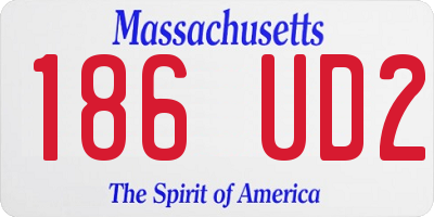 MA license plate 186UD2