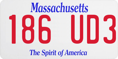 MA license plate 186UD3