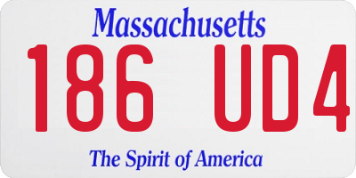 MA license plate 186UD4