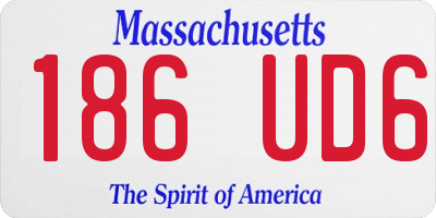 MA license plate 186UD6
