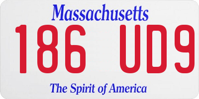 MA license plate 186UD9