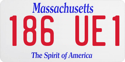 MA license plate 186UE1