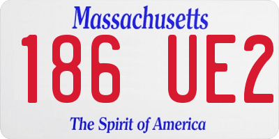 MA license plate 186UE2
