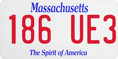MA license plate 186UE3