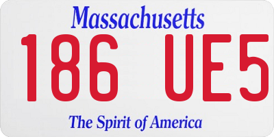 MA license plate 186UE5