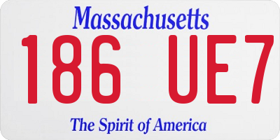 MA license plate 186UE7