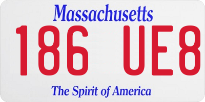 MA license plate 186UE8