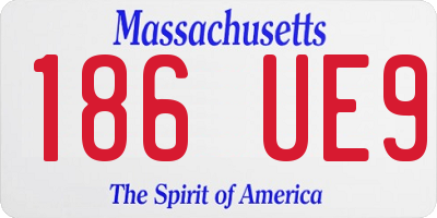 MA license plate 186UE9