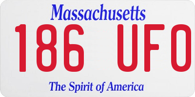 MA license plate 186UF0