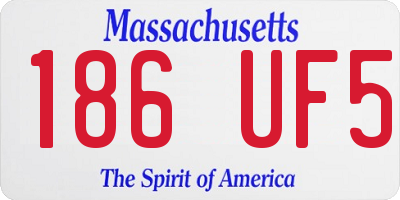 MA license plate 186UF5