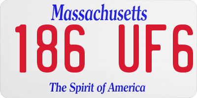 MA license plate 186UF6
