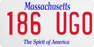 MA license plate 186UG0
