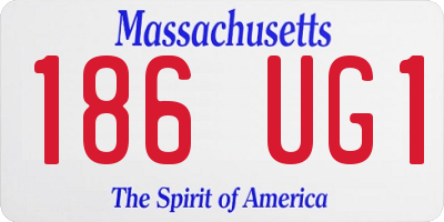MA license plate 186UG1