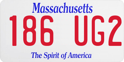 MA license plate 186UG2