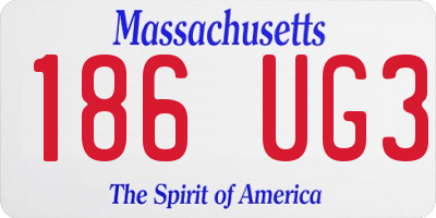 MA license plate 186UG3