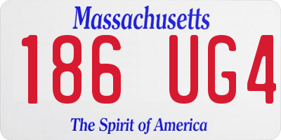 MA license plate 186UG4