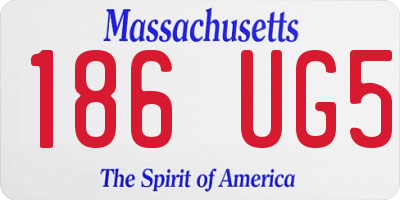MA license plate 186UG5