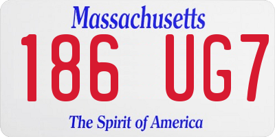 MA license plate 186UG7