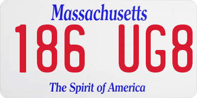 MA license plate 186UG8
