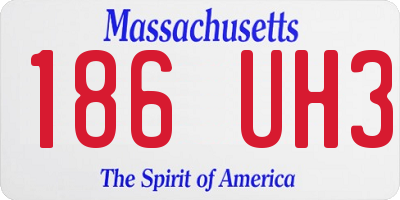 MA license plate 186UH3