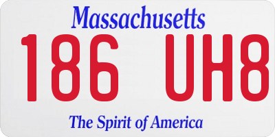 MA license plate 186UH8