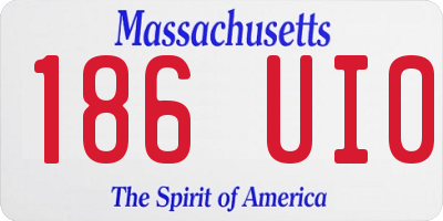 MA license plate 186UI0