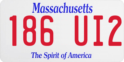 MA license plate 186UI2