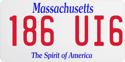 MA license plate 186UI6