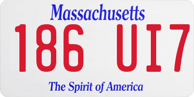 MA license plate 186UI7