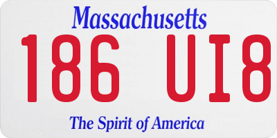 MA license plate 186UI8