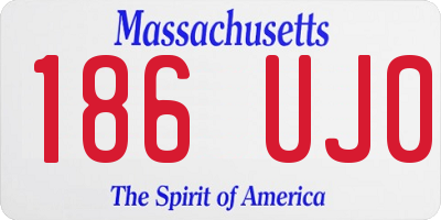 MA license plate 186UJ0
