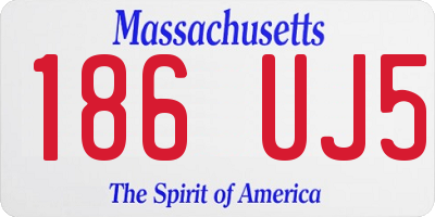MA license plate 186UJ5