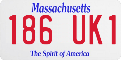 MA license plate 186UK1