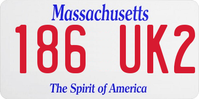 MA license plate 186UK2