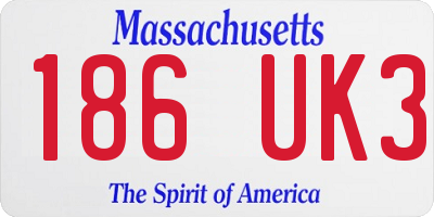 MA license plate 186UK3
