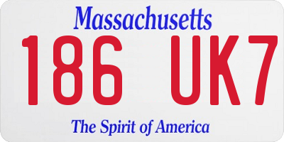 MA license plate 186UK7