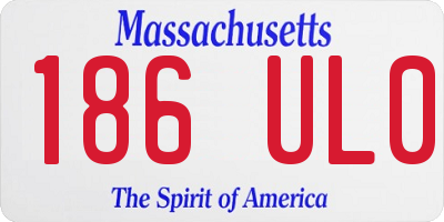 MA license plate 186UL0