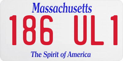 MA license plate 186UL1