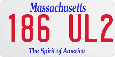 MA license plate 186UL2