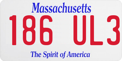 MA license plate 186UL3