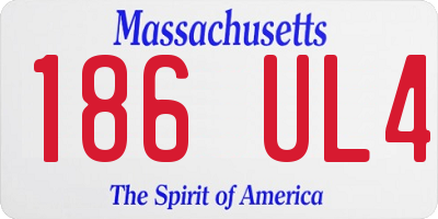 MA license plate 186UL4
