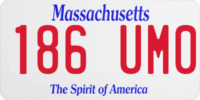 MA license plate 186UM0