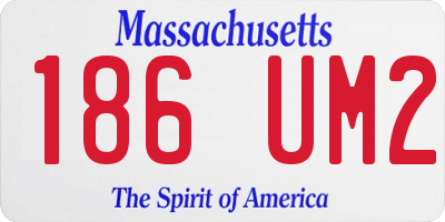 MA license plate 186UM2