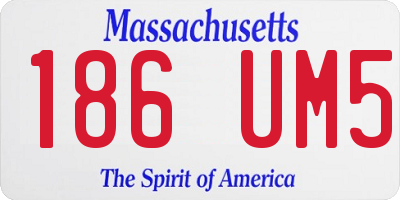 MA license plate 186UM5