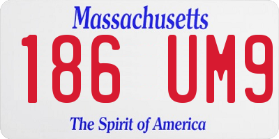 MA license plate 186UM9